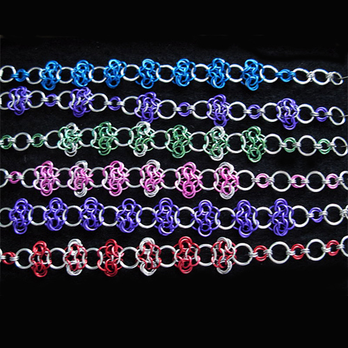 rosettes chainmail assorted colors bracelets